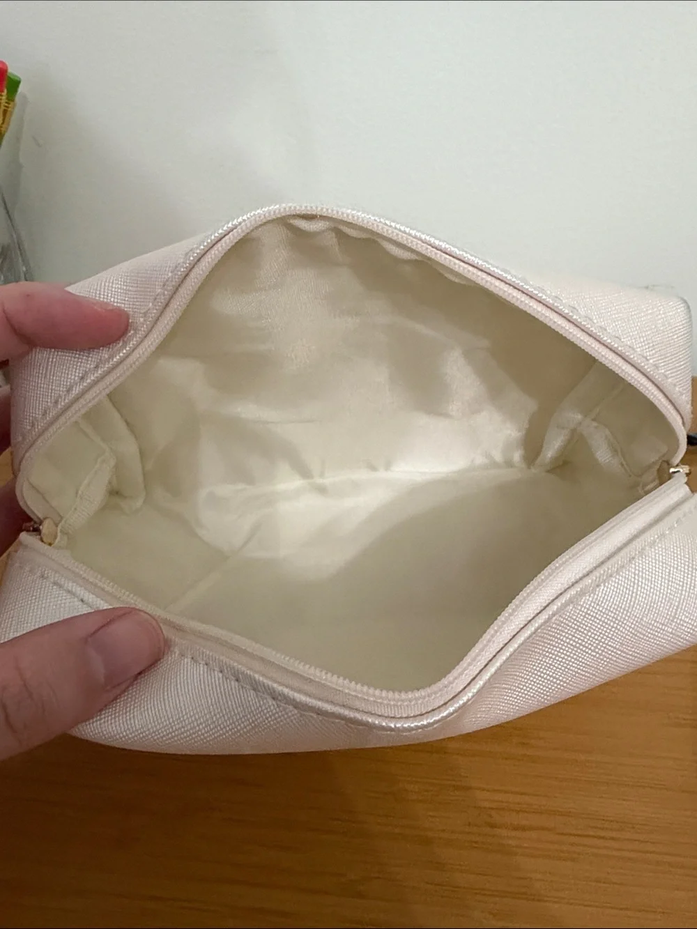 Light Pink Pouch Travel Makeup Bag Multipurpose Cosmetic